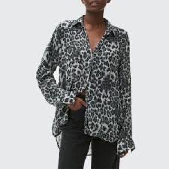 MICHAEL STARS NWOT BARB BUTTON DOWN GAUZE TOP - Picture 1 of 5